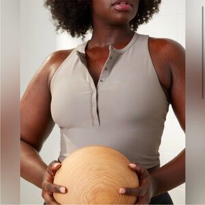 Abercrombie YPB Women's Sleeveless Taupe Henley Tank Small